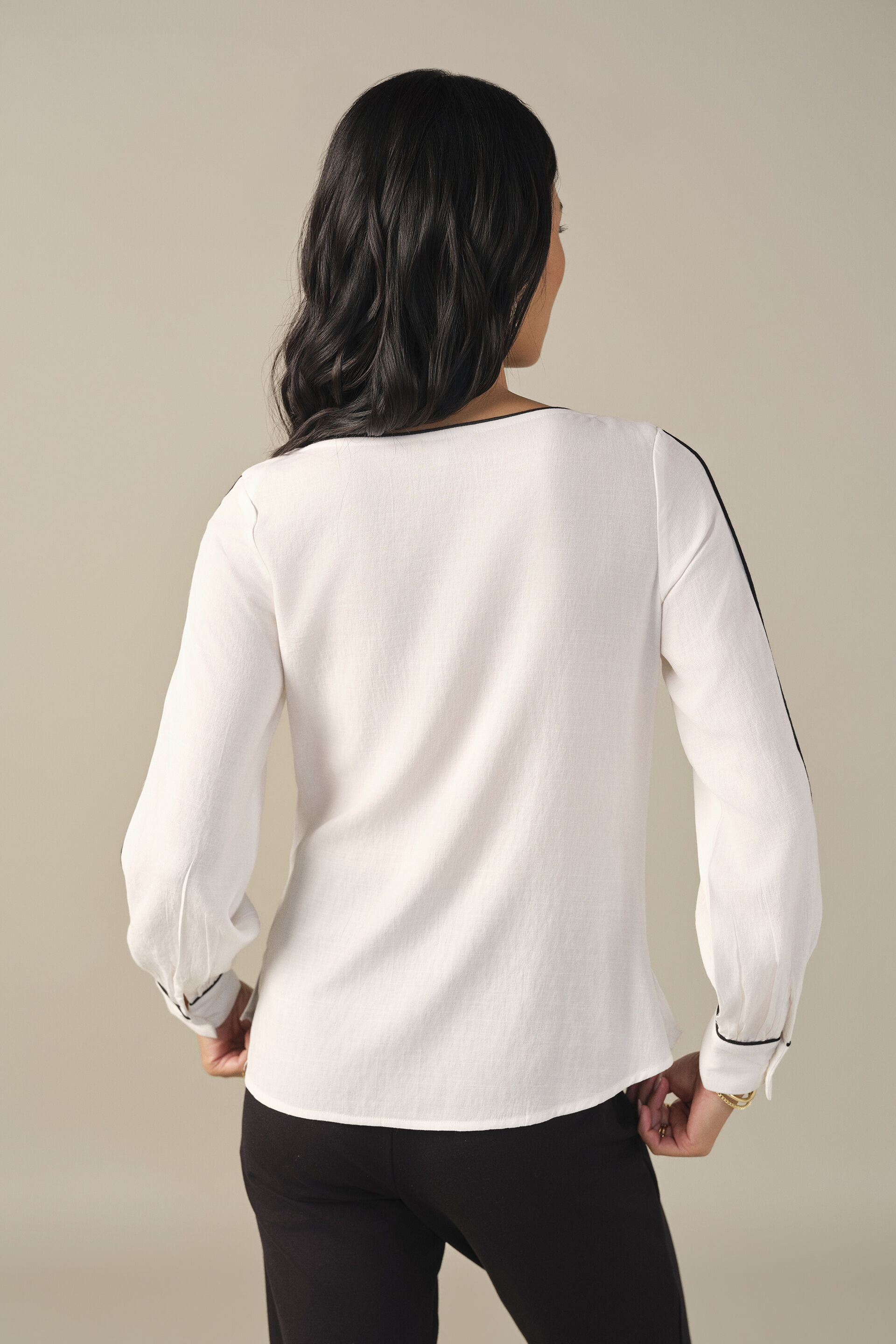 Ruffle Top in White, White, image 6